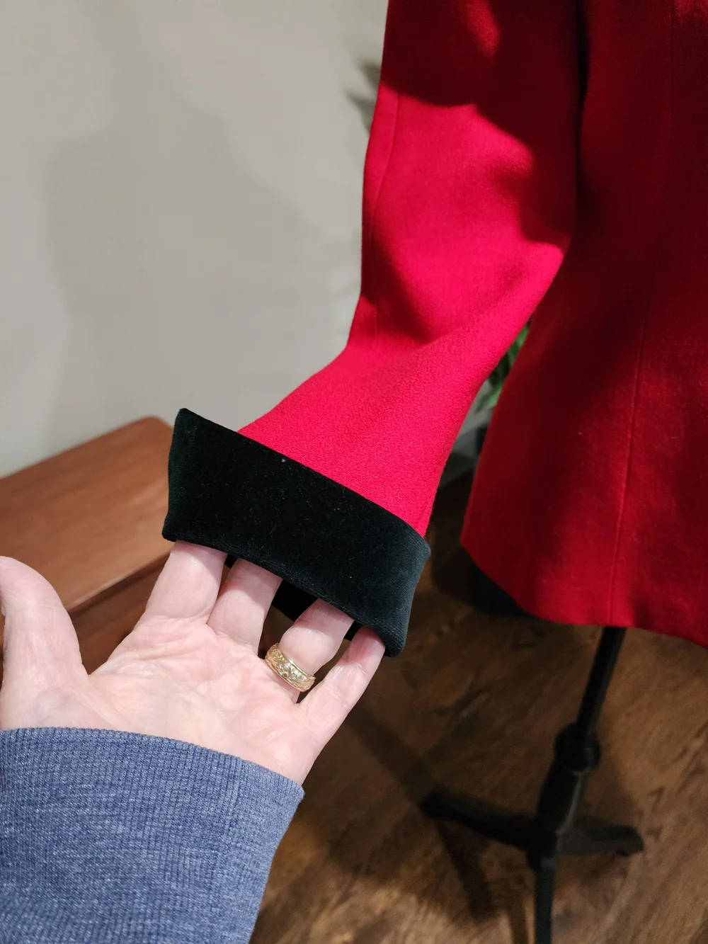 Christian Dior's Red Blazer with Black Velvet Trim Size 4P